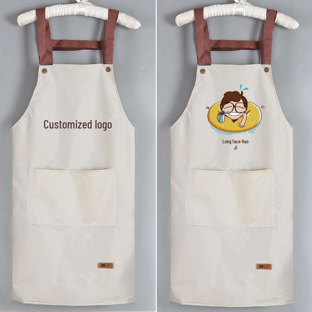 Women's Waterproof & Oil-proof Custom Logo Apron for Home, Kitchen, or Catering