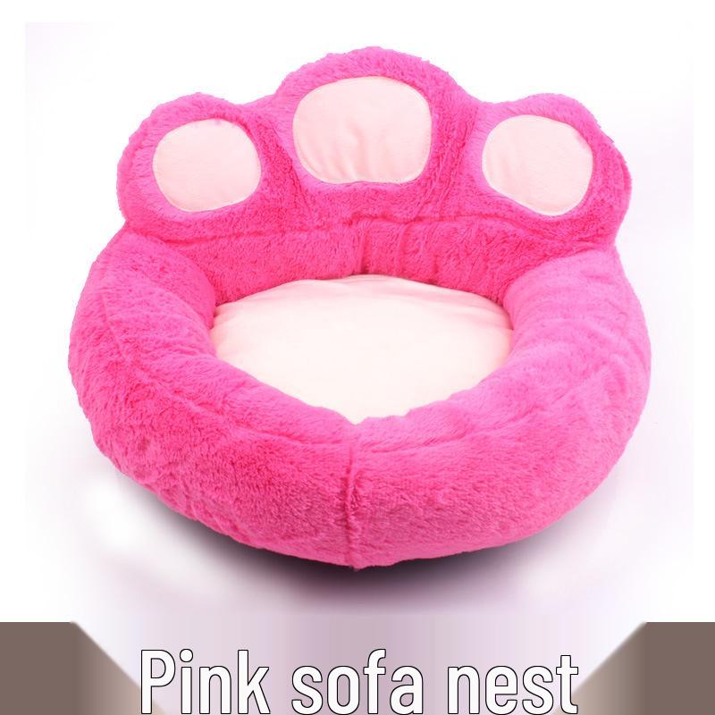 Cozy Bear Paw Pet Bed: Plush, Warm Dog and Cat Bed for Autumn/Winter