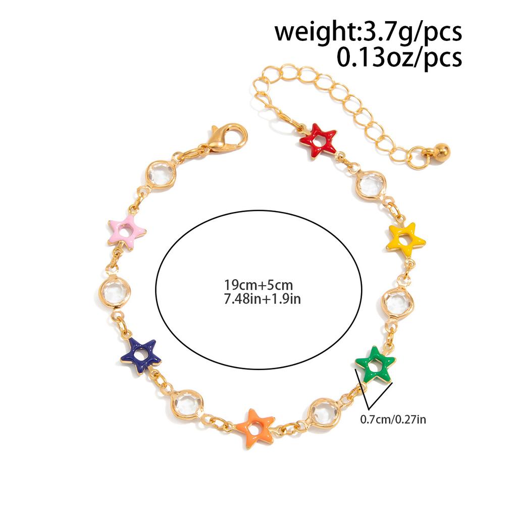 Hip-Hop Nische Bunte Pentagramm Kristall Halskette für Männer High-End Nischen Schlüsselbein Kette Herrenschmuck