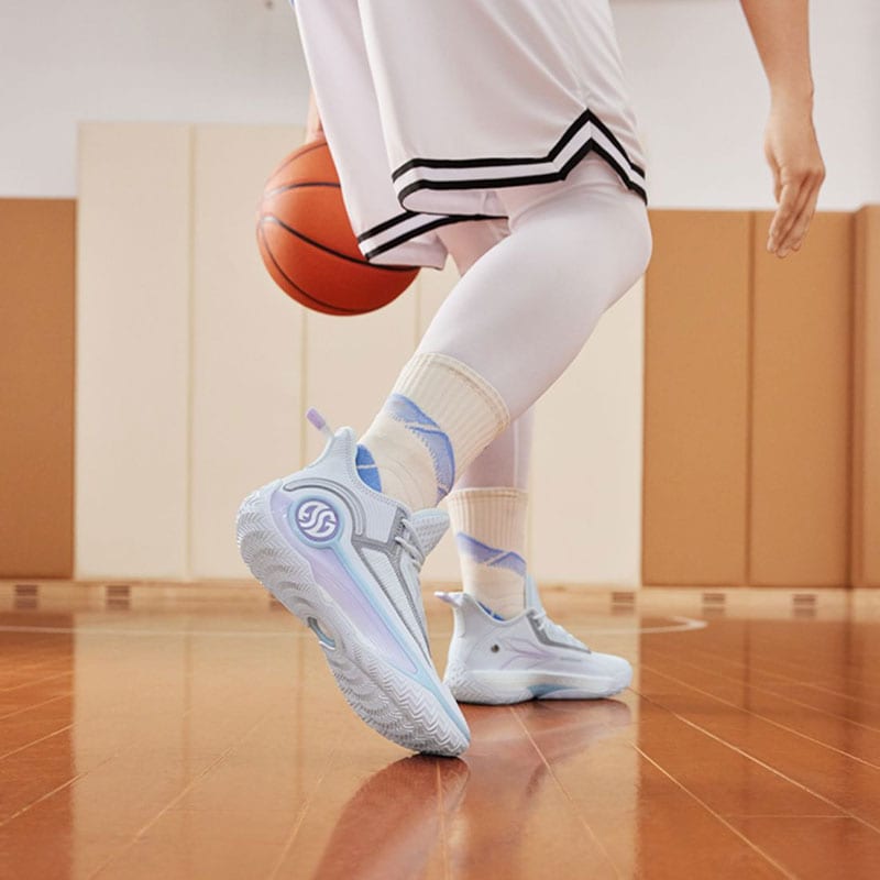 361 AG4 Aaron Gordon 4, Ice Blade Low Top Performance Basketball Shoes Men's White Blue 572341111-2
