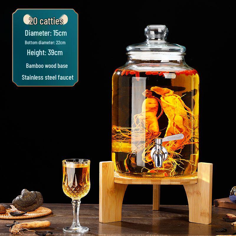 Glas-Infusionsbehälter mit Zapfhahn: 10-20 Jin Versiegelte Enzym- und Kimchi-Weinlagerung
