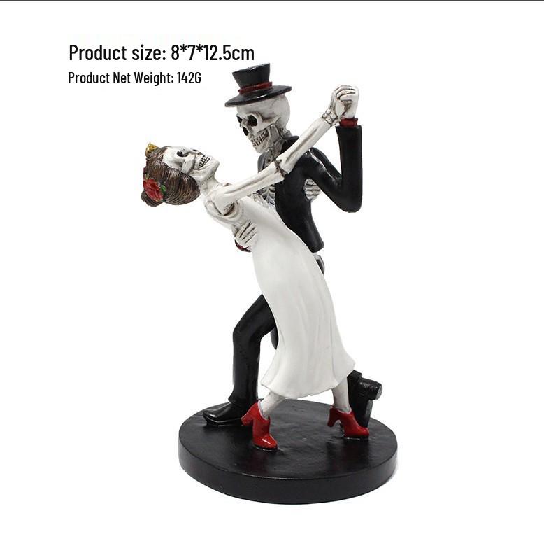 Resin Skull Lovers Halloween Desktop Decoration