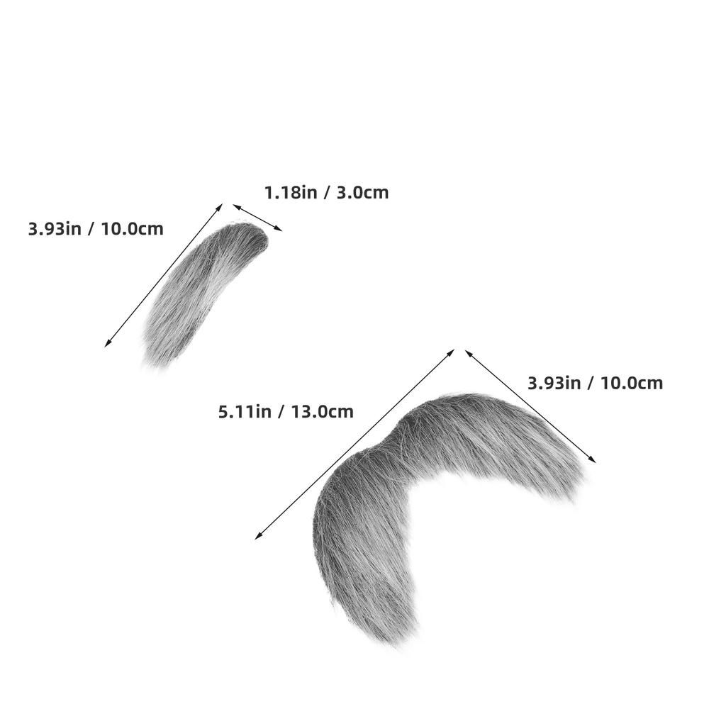 3 Pcs Artificial Mustaches Fake Beard Cartoon Costume Accessories for Men Halloween Cosplay False Moustaches Diy