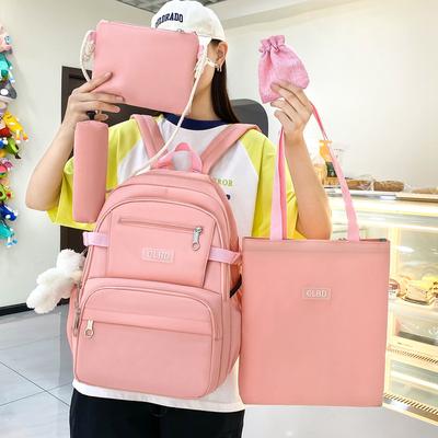 Elementary School Bag, Female Junior High School Student Lightweight Five-piece Large-capacity Backpack, New Class Backpack