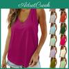Vest Summer Womens Sleeveless Casual Solid Color Vneck Pullover Basic Top