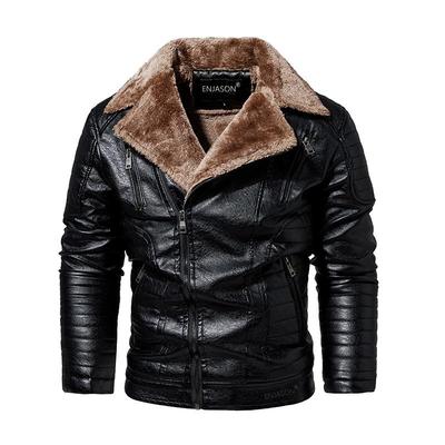 Men's Autumn and Winter Men High Quality Coat Leather Jacket Motorcycle Style Male Business Casual Jackets for Men Warm Overcoat