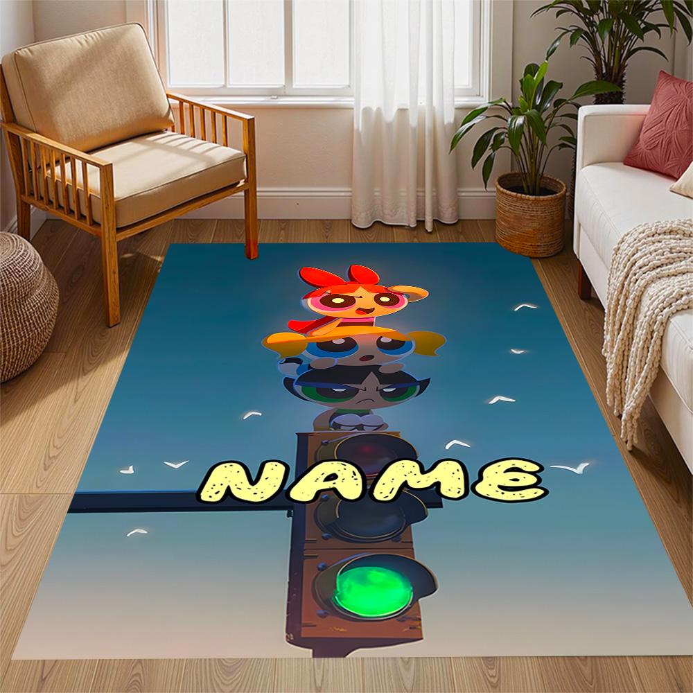 Looney Tunes: Name Frames Customize Text Floor Rug Office Rug Suitable for Dining Room Living Rooms Outdoor Kitchen Anti-slip Rug Office home decor