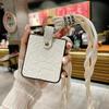 Samsung Z Flip7 Embossed Leather Camellia Crossbody Case for Z Flip 6