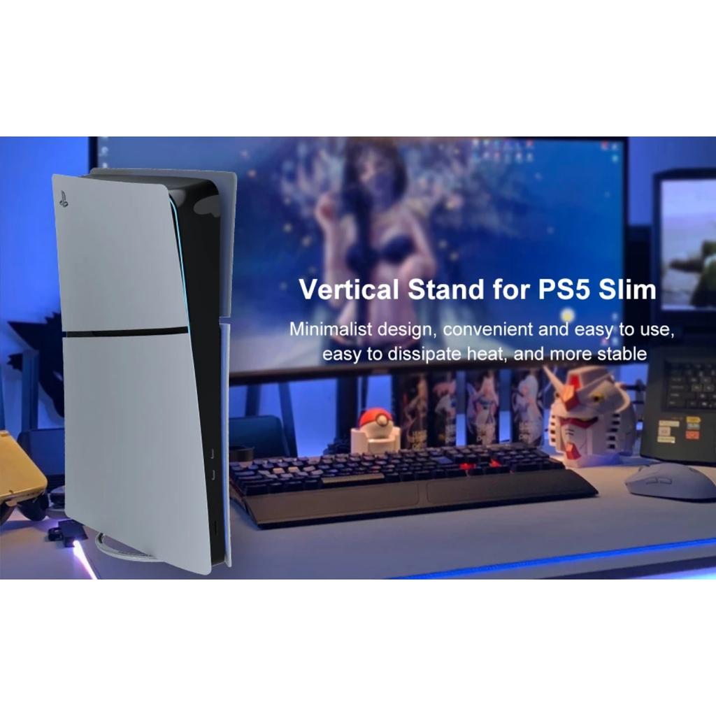 Metal Vertical Stand for PS5 Slim Console Disc and Digital with Screw, Base Stand Replacement for Playstation 5 Slim Console