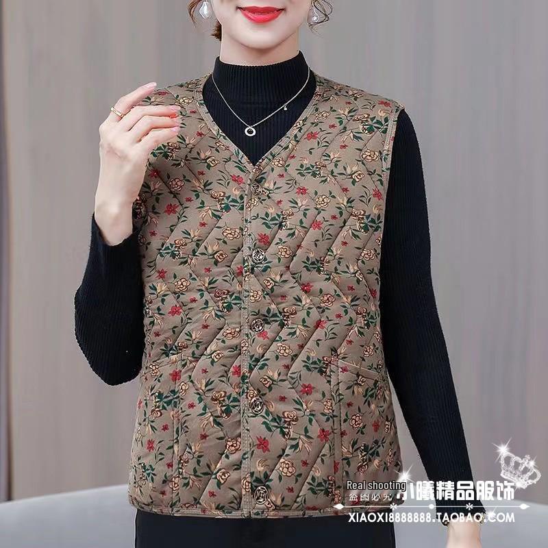 Camel Down Cotton Vest for Women - Autumn & Winter Versatile Shoulder Warmer for Middle-aged & Elderly Moms