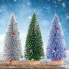 Decorazione da tavolo Piccolo albero di pino Neve Gelo Colorato Ago di pino in polvere Mini albero di Natale