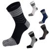 Cotton Breathable Simple Middle Tube Socks With Toes Stripe Hosiery Man Socks Five Finger Socks