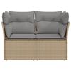 VidaXL Canapé de jardin avec coussins 2 places beige résine tressée 366087