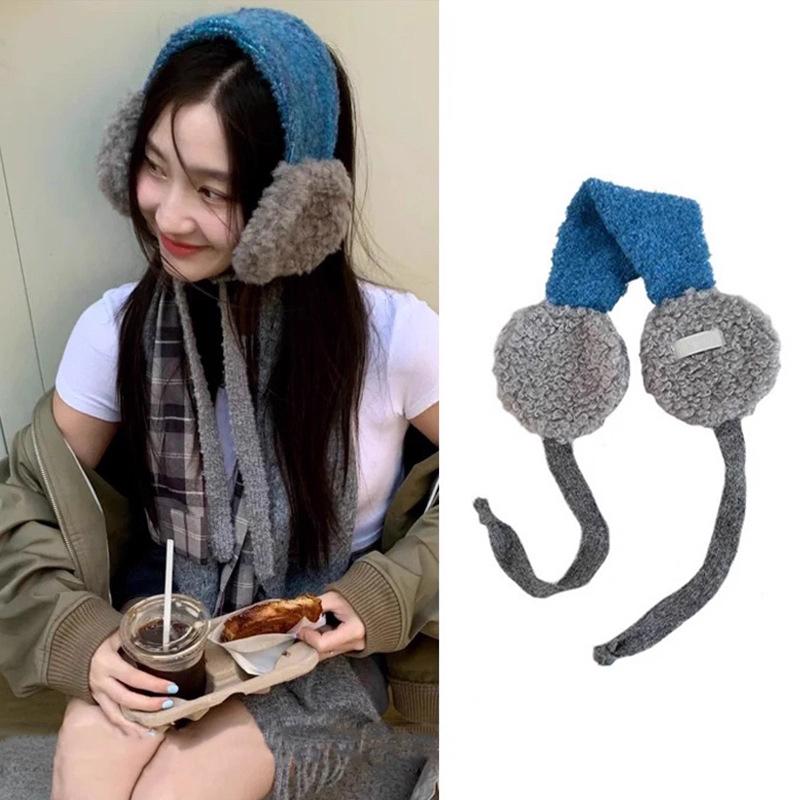 Fashion Cute Rolled Plush Earmuffs For Women New Winter Style For Outdoor Cold Protection Thickened Warm Earmuffs With Straps