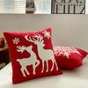 Red Throw Pillowcover INS Style Cushion Cover Soft Christmas Plush Pillowcase  Sofa/Bed