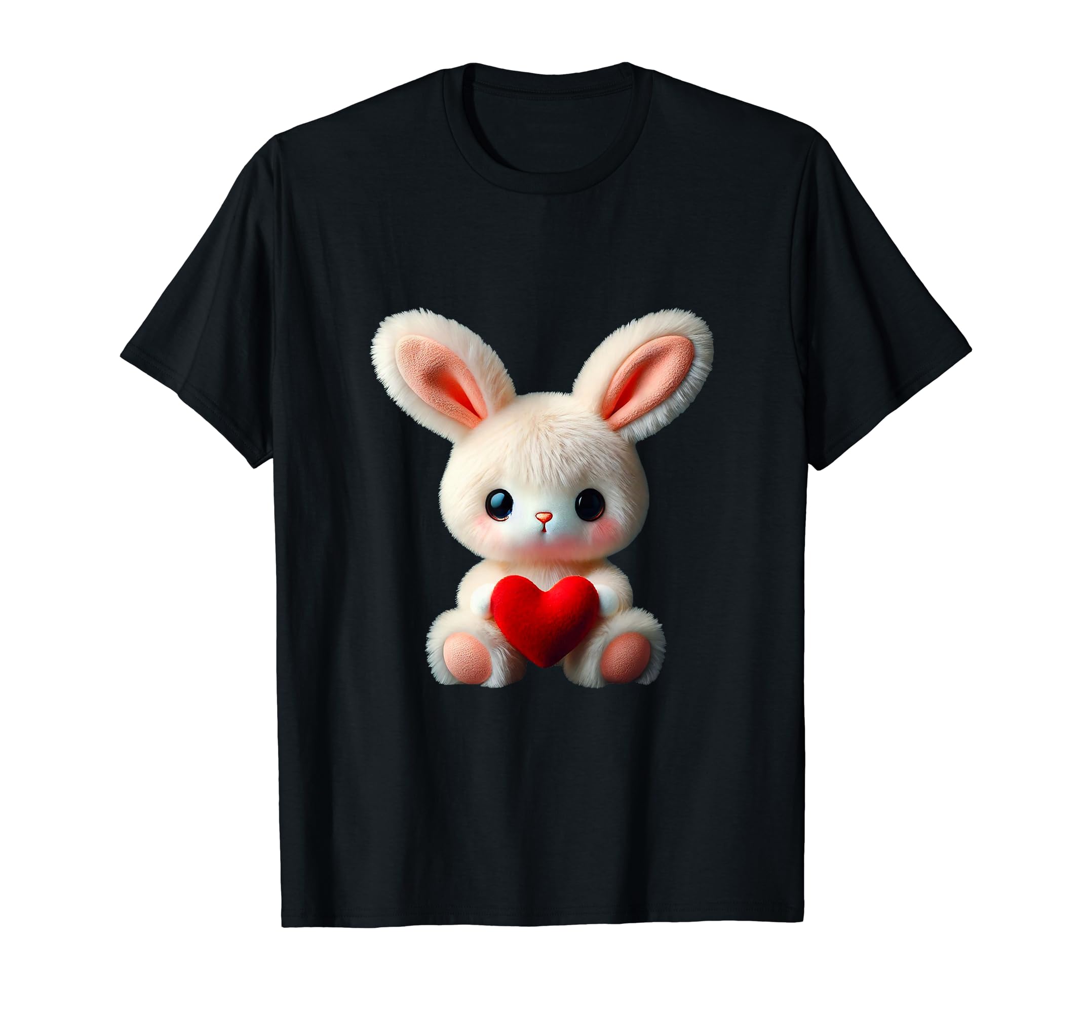 

Adorable Fluffy Cuddly Bunny Red Heart Easter Shape Mania T-Shirt