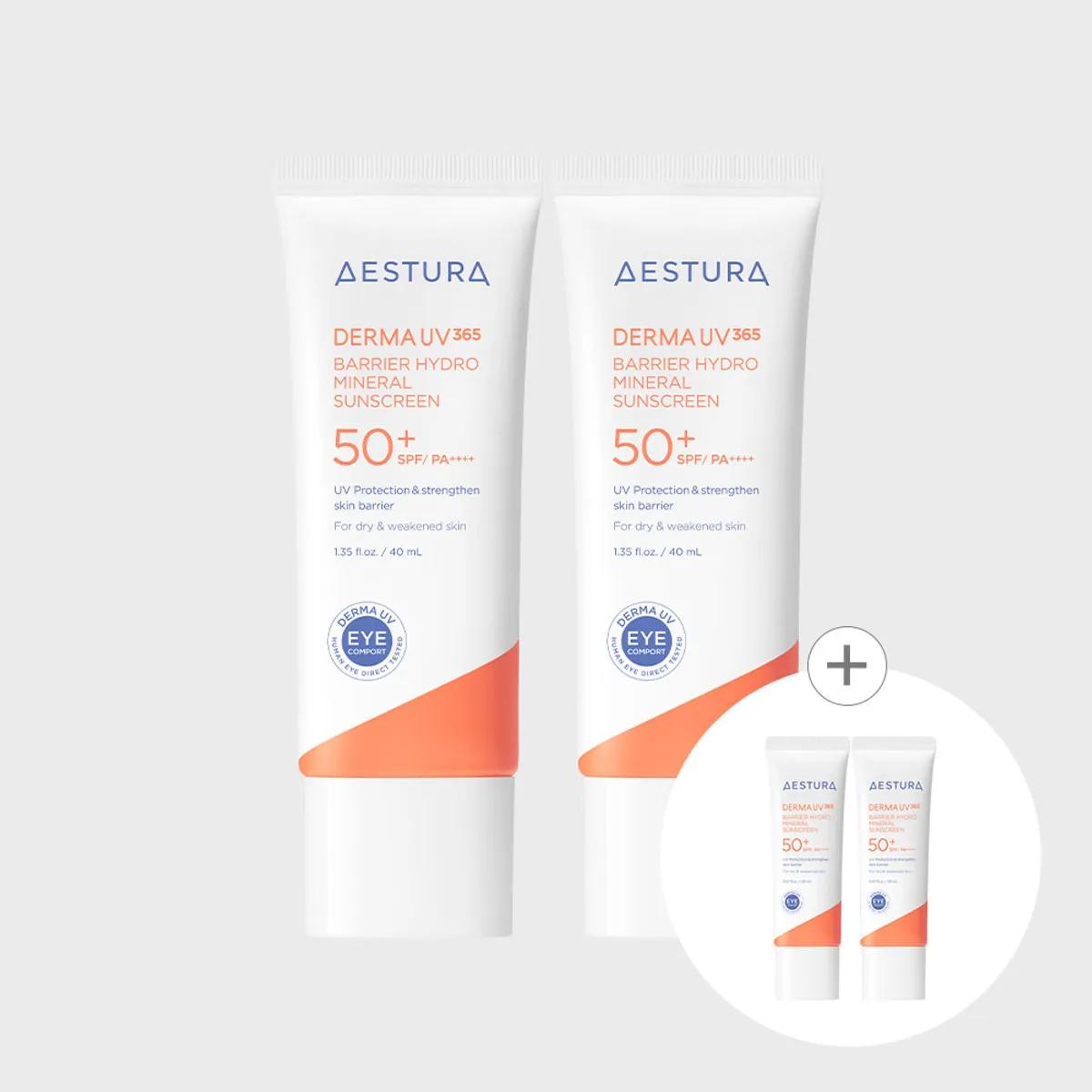 

Aestura Derma UV365 Barrier Hydro Mineral Sunscreen Duo 40мл ×2– SPF50+ PA++++