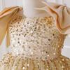 Girls' 2026 Formal Mesh Princess Dress with Big Bow and Puffy Skirt, Ideal for Runway and Performances.