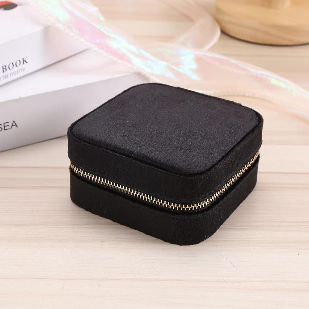 Clever Compartmentalized Design Small Body Hand Moving People Velvet Multifunctional Protection Jewelry Double Storage Box