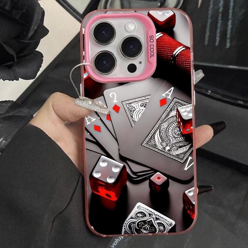 Trendy Poker Pattern Laser IMD Phone Case for Samsung Galaxy A26 A25 A24 A36 A56 A55 A54 S26 S25 Ultra S24 FE S23 S22 Plus Cover