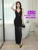 Elegant Sheer Slim Evening Gown for KTV and Spa Technicians