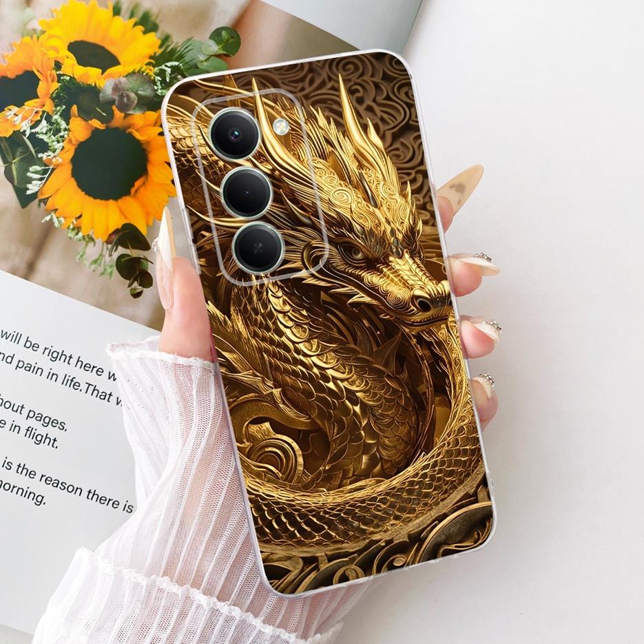 For Xiaomi Redmi 15 4G 5G Case Cool Lion Stylish Flowers Painted Cover Soft Slim Phone Case For Xiaomi Redmi 15 5G Redmi15 Shell