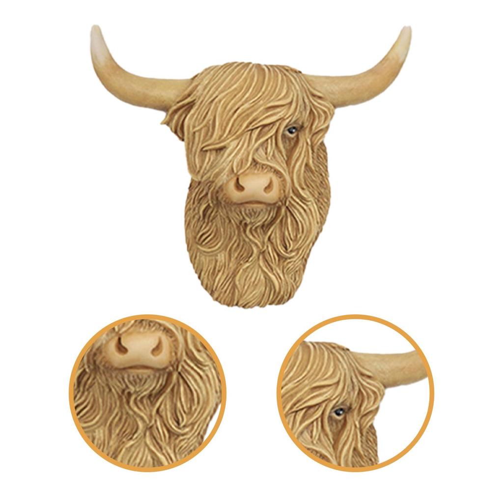 Highland Cow Decor Cute Wall Mounted Decoration for Garden Fence Living Room