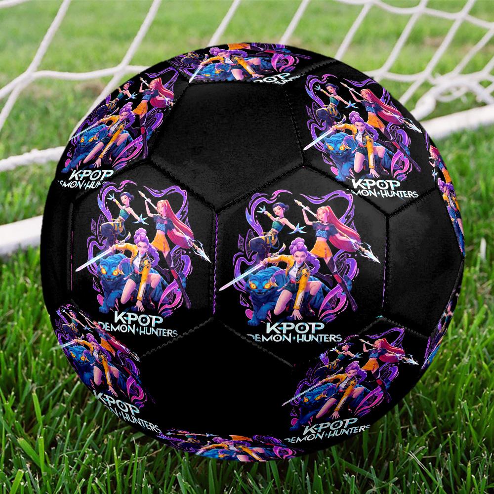 Kpop Demon Hunter Indoor Soccer Ball Colorful All Ages Size 5 Machine Stitched PVC Competition Ready Durable High-Bounce