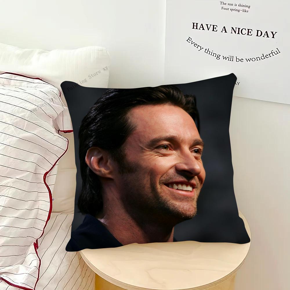 H-Hugh J-Jackman Pillow Case Fashion Square Pillowcase Bedroom Sofa Room Ins Decoration Leisure Cushion Cover 40x40