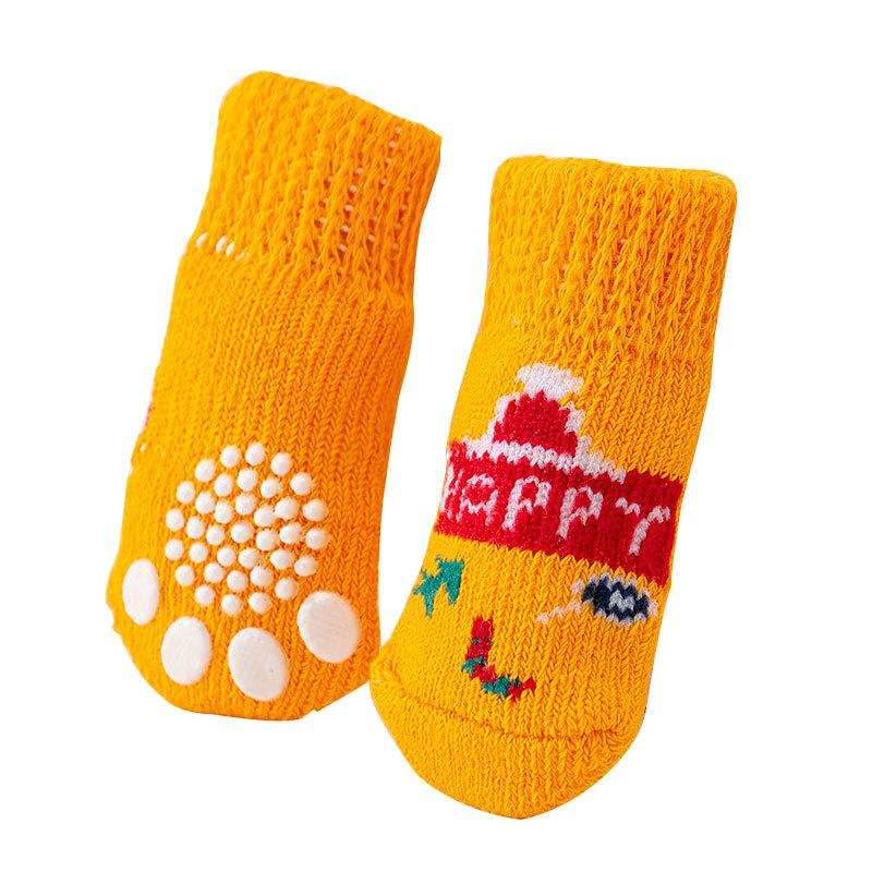 Cat Dog Socks Foot Cover Can't Fall Off Anti-scratch Anti-dirty Claw Cover Leg Guard Puppy Teddy Corgi Shoes Pet Shoes