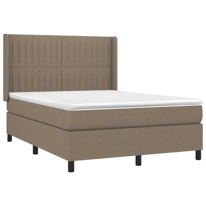 Maison Exclusive - Sommier à lattes de lit matelas et LED Taupe 140x190 cm Tissu