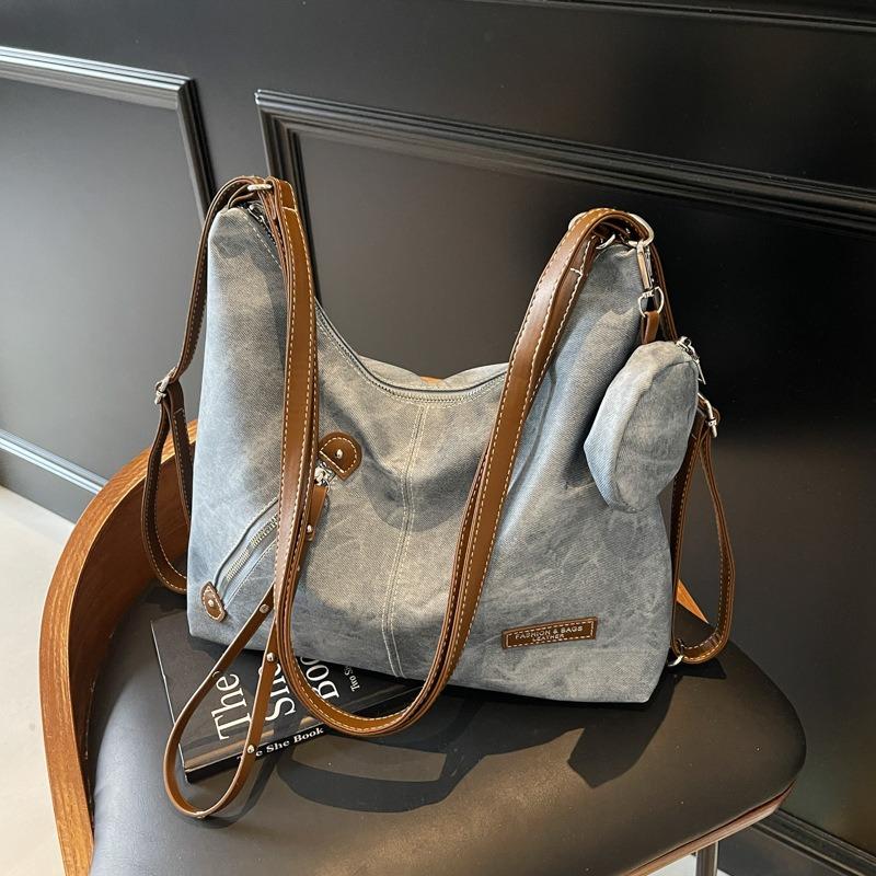 Niche women's bags new spring and summer fashion tote bags splicing commuter messenger bags large-capacity shoulder bags