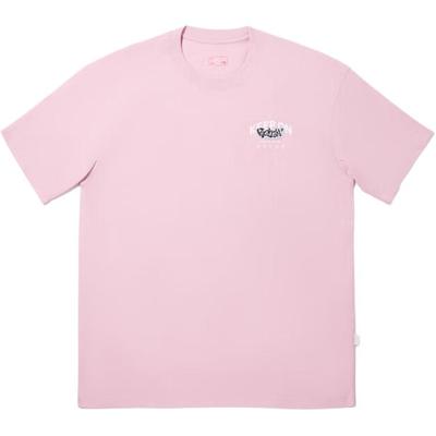 Li Ning Litera Okrągły Dekolt Oddychający Wszechstronny Krótki Rękaw T-shirt Męskie Góry Kwiat-Gałązka-Różowy AHSVB27-3