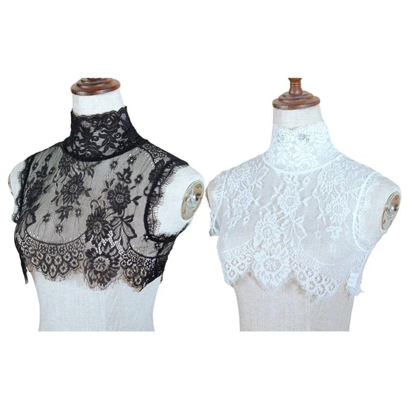1 Pc Lady Shirt False Collar Lace Detachable False Faux Collar Cuff Choker Tie Korean Style Hollowed-Out Collar