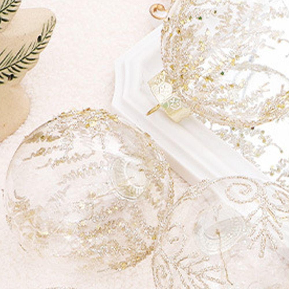 9 Stück Transparente Bemalte Weihnachtskugeln Ornament PET Weihnachtsbaumanhänger Partygeschenke