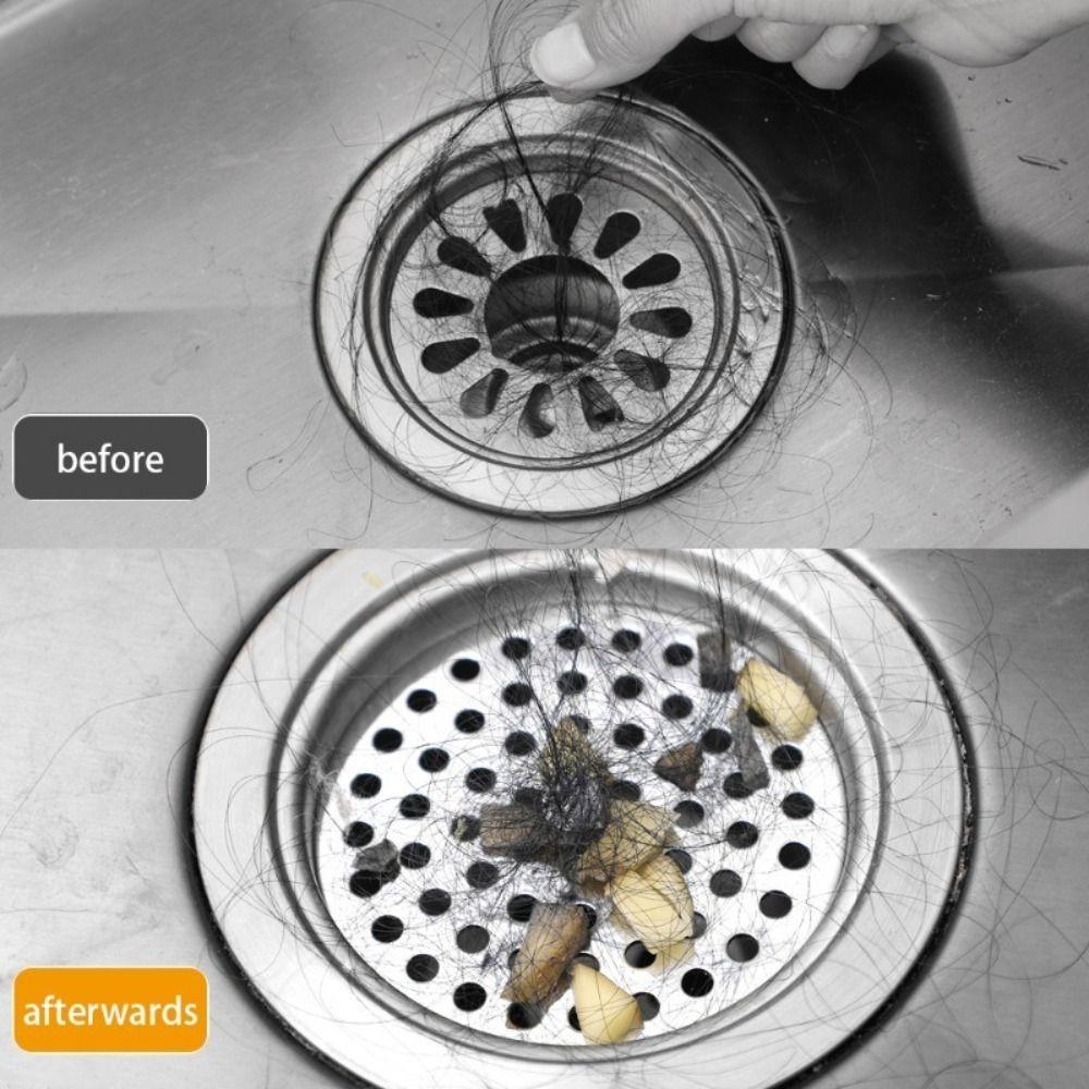 Stainless Steel Floor Drain Net Cover with Handle Hair Filter Durable Drain Cover