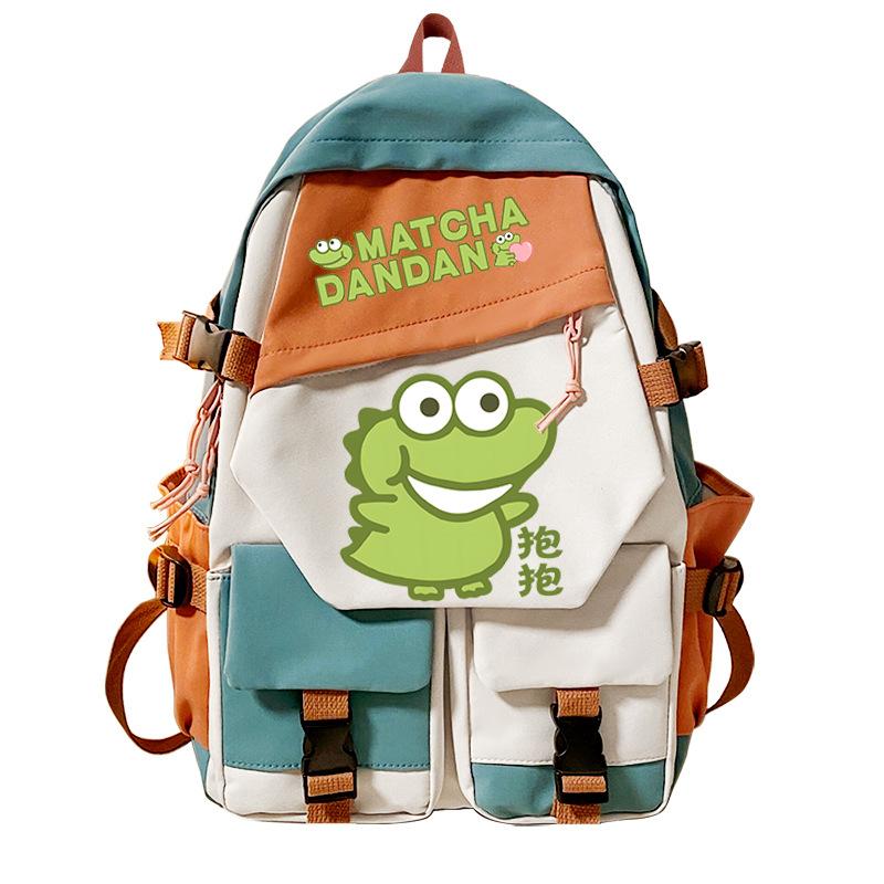 Personalized niche little crocodile expression bag schoolbag 2024 cross-border campus popular student schoolbag casual and simple