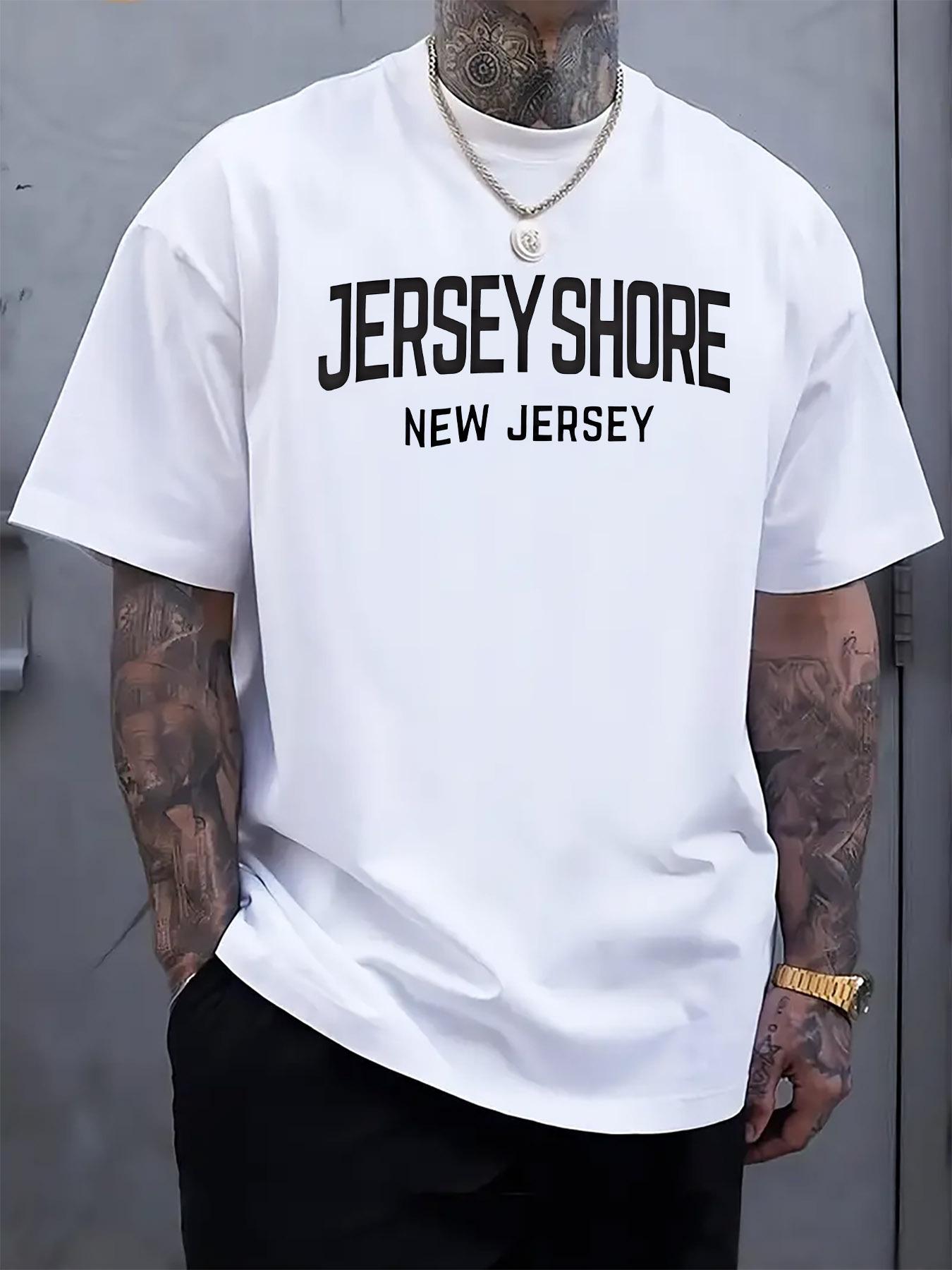 Jersey Shore Logo Print Tshirt - Casual Crew Neck S