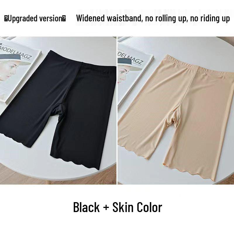 Ice Silk Women's Anti-Chafing Plus Size 2-in-1 Safety Capris