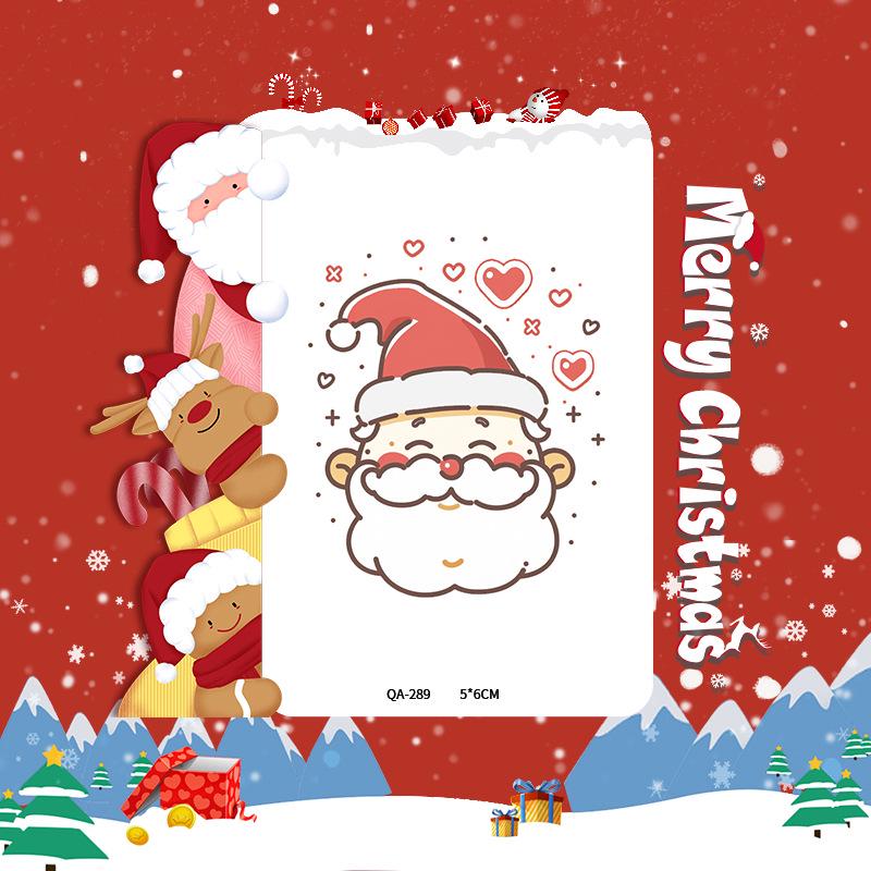 Popular Cartoon Christmas Temporary Tattoos for Kids - Cute Santa and Snowman Sticker Set