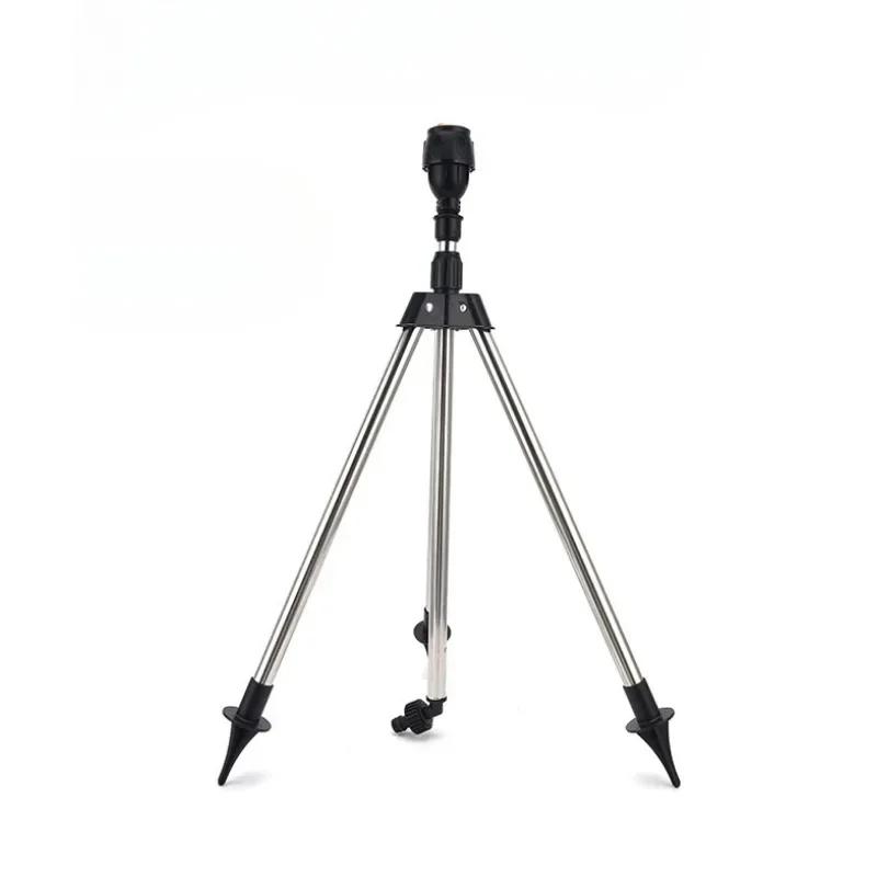 1 Set Stainless Steel 360 Rotary Irrigation Tripod Lawn Garden Sprinkler Telescopic Support Sprinkler Head on Tripod