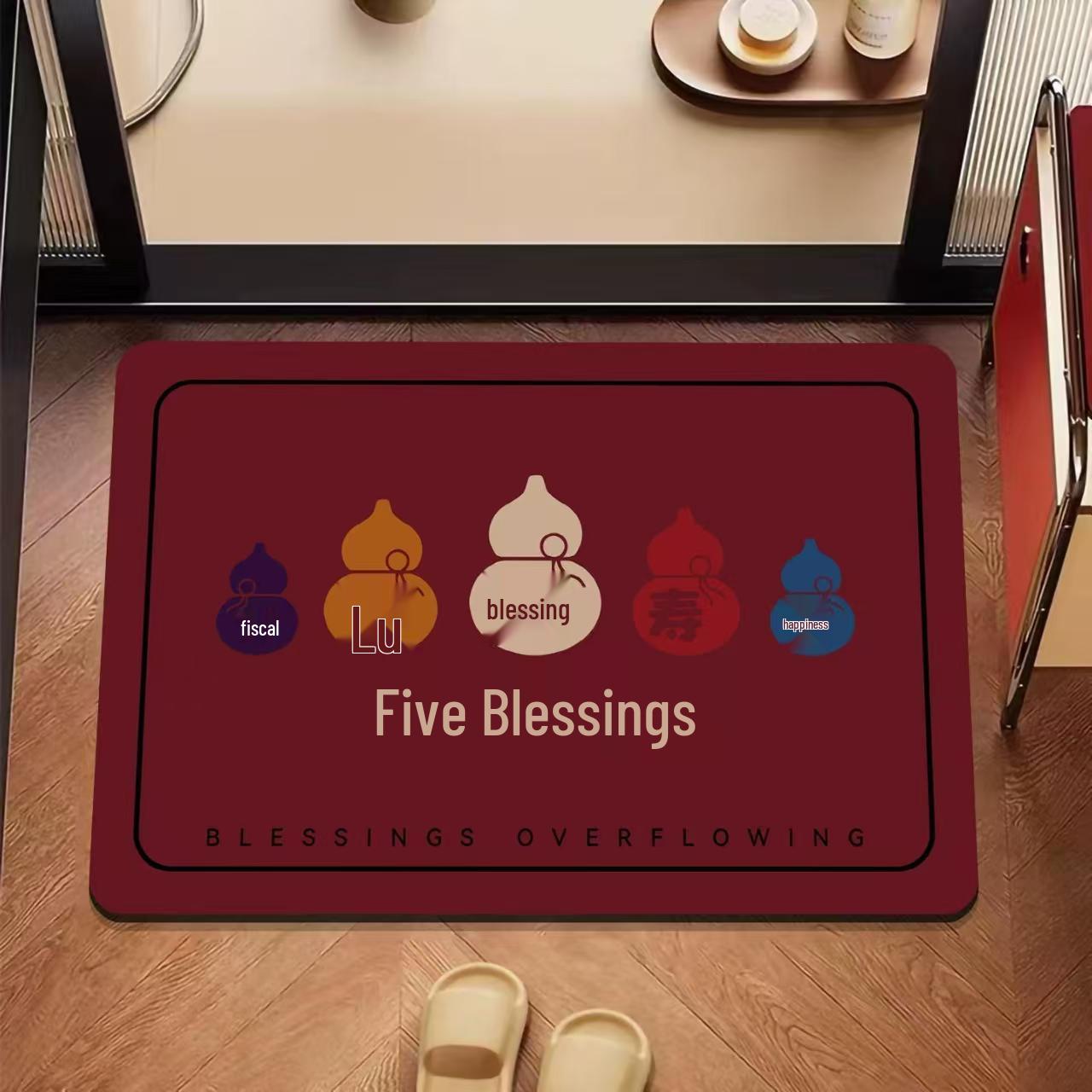 Chinese Fu Lu Quick-Dry Diatom Mud Bathroom Mat - Absorbent, Anti-Slip, Dirt-Resistant & Easy to Clean. 30x40 [Diatom Mud Upgraded]