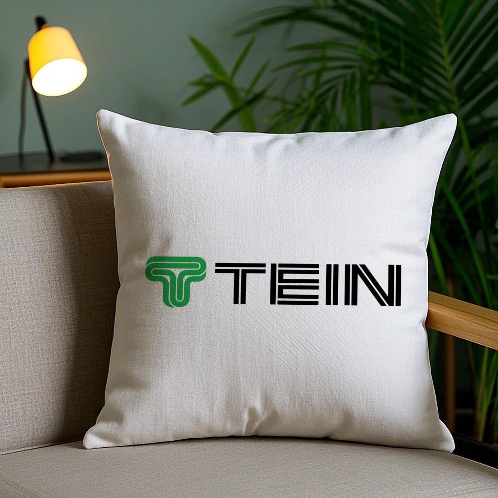 Logo T-Tein Cushion Cover Plush Fabric Soft Double-Sided Printed Invisible Zipper Sofa Pillow Case Home Decor