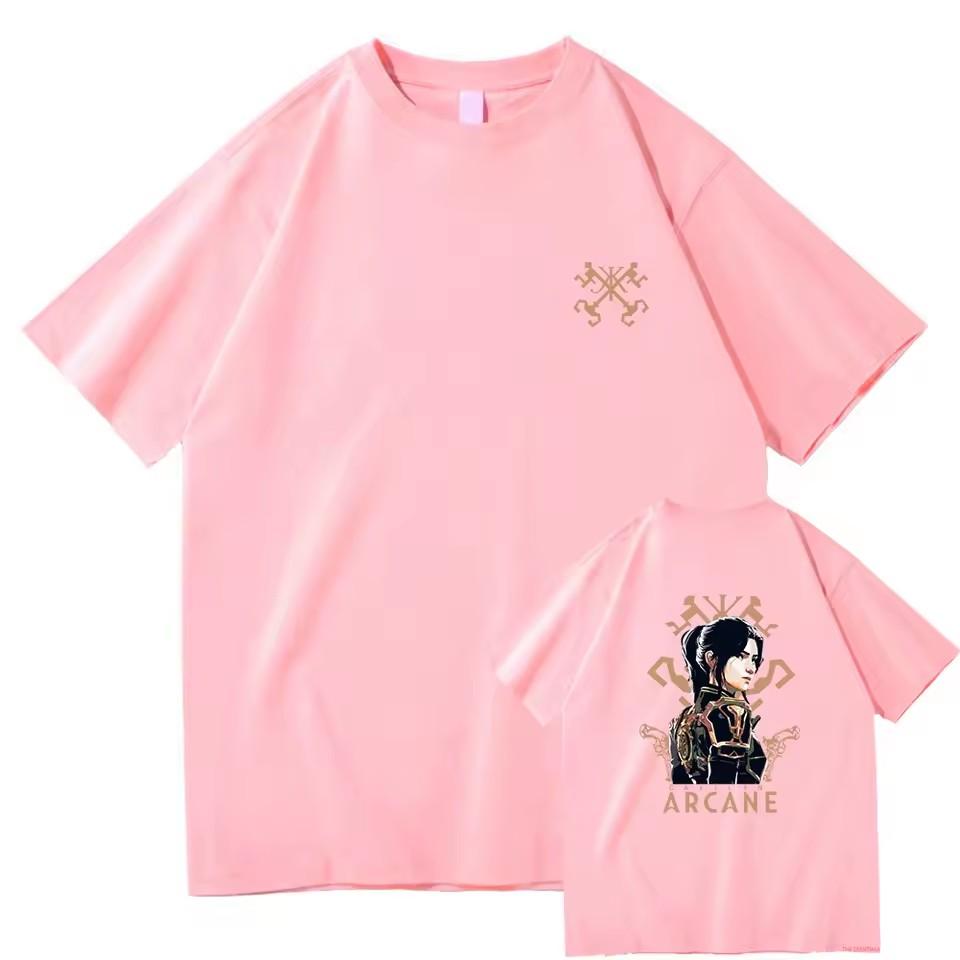 Arcane T shirt Caitlyn Kiramman T-shirts O-Neck Unisex Fashion Fans Short Sleeve Shirts Gift Vintage Streetwear Tops