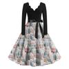 Women's Casual Fashion Long Sleeve Christmas Graphic Printed Vintage Long Dresses