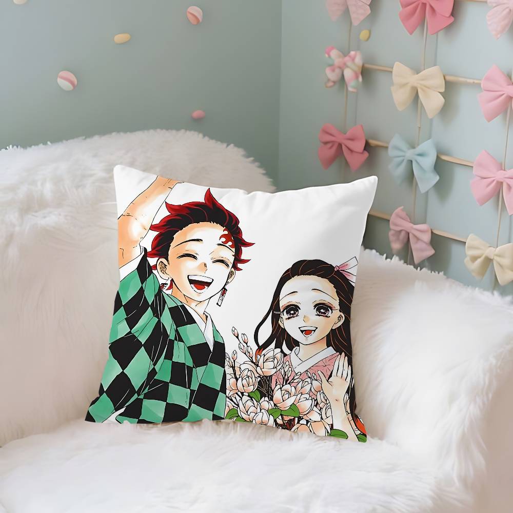 NNezukos KKamados Case Plush Fabric Soft Pillowcase Double Sided Print Cushion Cover Household Gifts
