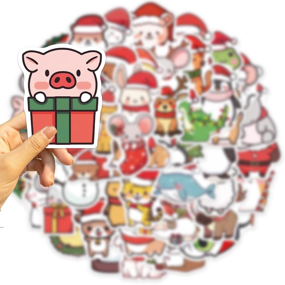 Your Guitar Make Notebook And Luggage Stand Out 50 Adorable Christmas Animal Doodle Stickers