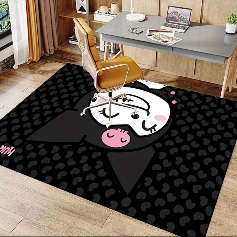 1pc Sanrio Kuromi Mermaid Printed Office Carpet Rectangle Rug Under The Table,Perfect Room Decor for Living Room, Bedroom, Kitchen, Non-slip Floor Mat