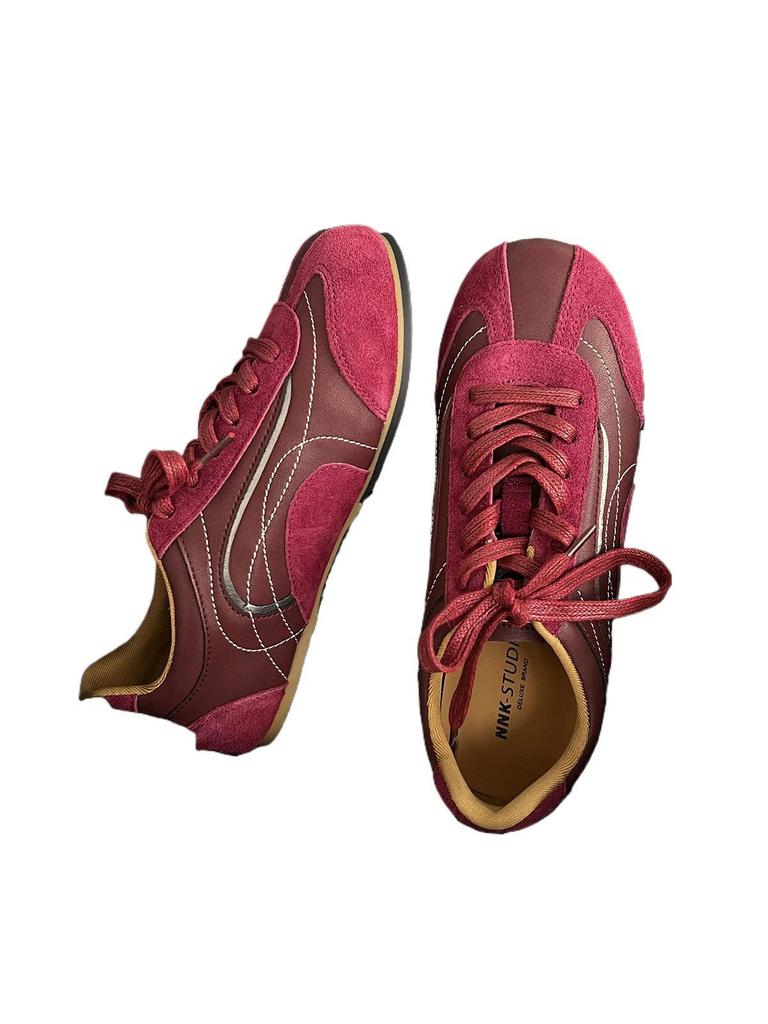 Women's Retro Brown Soft Sole Shoes - Lightweight German-Style Sneakers with Thin Sole