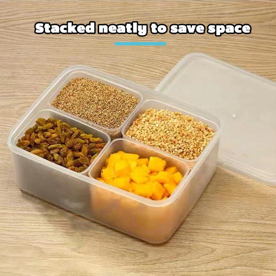 Divided Serving Tray Container with 4 Removable Compartments Food Grade BPA Free Heat-Resistant